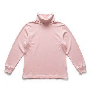 Hunters Run Pastel Pink Turtleneck, Woman's Small Long Sleeve Top, Cotton Blend